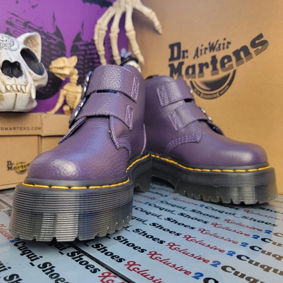 Dr Mertens Devon Heart Quad Platform Leather Boots - Picture 15 of 15